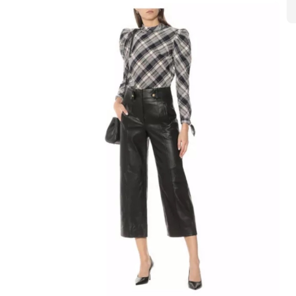 VERONICA BEARD Agee wide-leg leather pants-NWT-6